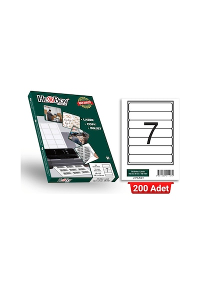 Herboy Hb-1107 192,5 X 39 Mm A4 Laser Etiket 200 Adet