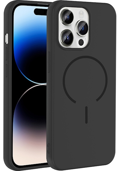 Apple Uyumlu iPhone 14 Pro Max Kılıf M-safe Şarj Özellikli Mkst Meta Kapak - Siyah Siyah
