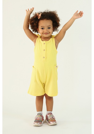 Harika Kids Kız Çocuk Nakışlı Basic Tulum Çok Renkli