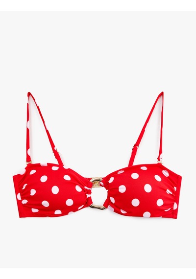 Koton Koton X Sibil Çetinkaya - Halka Detaylı Puantiyeli Straplez Bikini Üstü Çıkarılabilir Askılı Kırmızı Desenli 6sak10245mm Koton Koton X Sibil Çetinkaya - Halka Detaylı Puantiyeli Straplez Bikini Üstü Çıkarılabilir Askılı Kırmızı Desenli 6sak10245mm