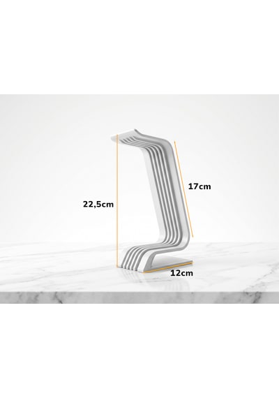 Z-line Katmanlı Masaüstü Kulaklık Standı, Ergonomik Ekipman Askısı - Beyaz