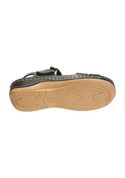 Gezer Kadın Krem Siyah Taşlı 4cm Topuklu Sandalet 001
