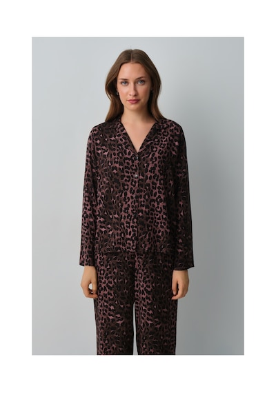 Suwen Meloni Gömlek Yaka Pijama Takımı Wsh10510148911 Siyah