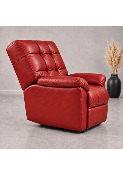 Ceviz Ahşap Yan Panelli Gerçek Deri Manuel Mekanizmalı Yatar Ayak Uzatmalı Ergonomik Tv Koltuğu Baba Koltuğu Kırmızı Ceviz Ahşap Yan Panelli Gerçek Deri Manuel Mekanizmalı Yatar Ayak Uzatmalı Ergonomik Tv Koltuğu Baba Koltuğu Kırmızı
