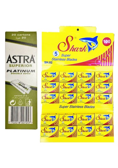 Astra Jilet 100'lü Paket, Shark Jilet 100'lü Paket Toplam 200 Adet Yaprak Jilet Tıraş Seti