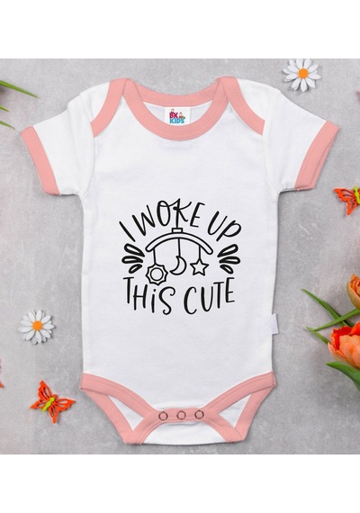 Bk Gift Bk Kids This Cute Tasarımlı Pembe Bebek Body Zıbın-1 Çok Renkli