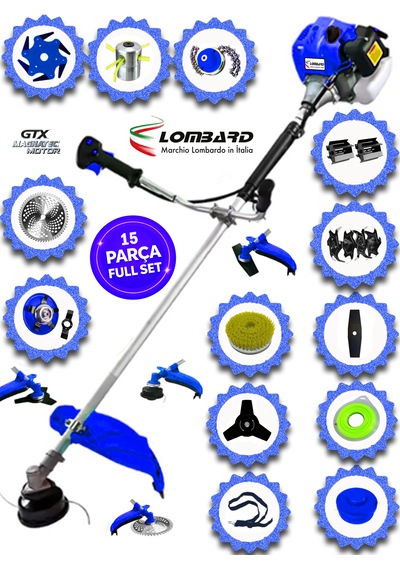 Cros Lombard İtaly Seravıo 618x Seri Yan Tırpan+ Akrobat Çapalama + Toprak Eşeleme 15 Parça Komple Set
