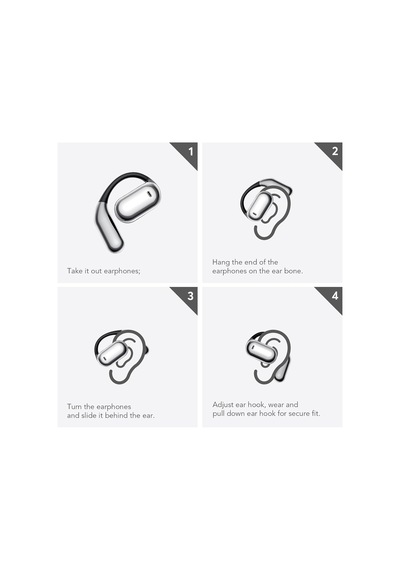 Ultra Açık Kulak Kulaklık Kablosuz Bluetooth - Açık Hava Ergonomik Fit Kemik İletim Kulakiçi Kulaklıklar, Su Ge