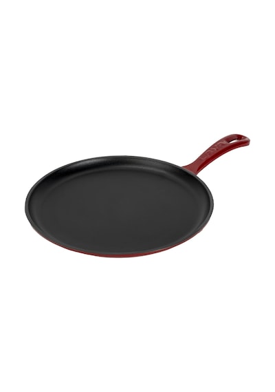 Lava Döküm Yuvarlak Pizza Krep Pankek Tavası Döküm Demir Yekpare Saplı Çap Ø 26cm. Bordo