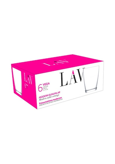 Lav Vega Cam Meşrubat Bardağı 6'lı 340 ml (Su Bardağı )