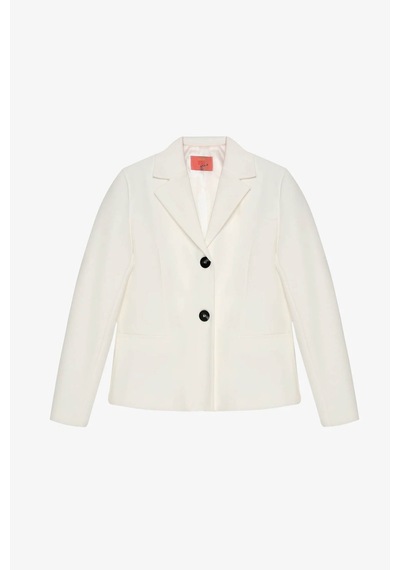 Quzu Çift Düğmeli Dikiş Detaylı Ekru Kadın Blazer Ceket Ckt00882