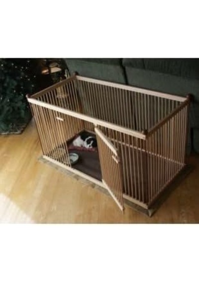 60 Cm X 1 Metre Ahşap Köpek Çiti Sık Aralık Kapısı Yan Taraftadır.