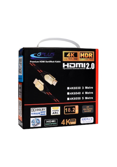 Gplus 4k60 2 Metre 18 Gbps Hdcp Hdr Arc Hdmı 2.0 4k 26 Awg Kablo