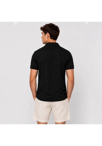 Hummel Trona Erkek Siyah Polo Yaka Tişört