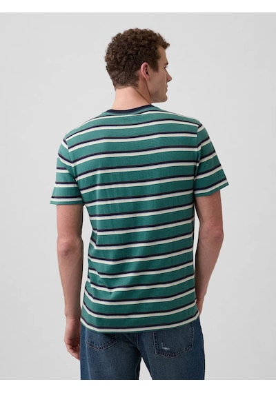 Gap V-everyday Soft Crew - Strıpe Yeşil