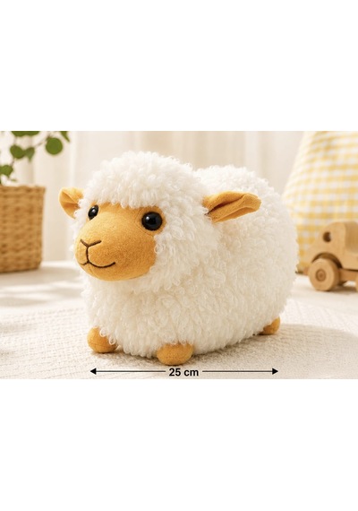 Peluş Kuzu 25cm 001 - Beyaz