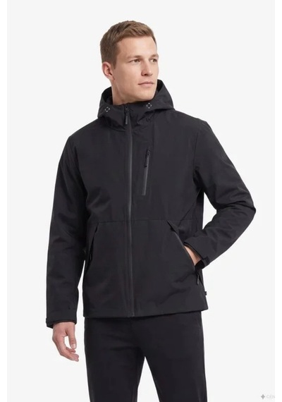 Nautica Erkek Kapüşonlu Su Geçirmez Siyah Mont-24792