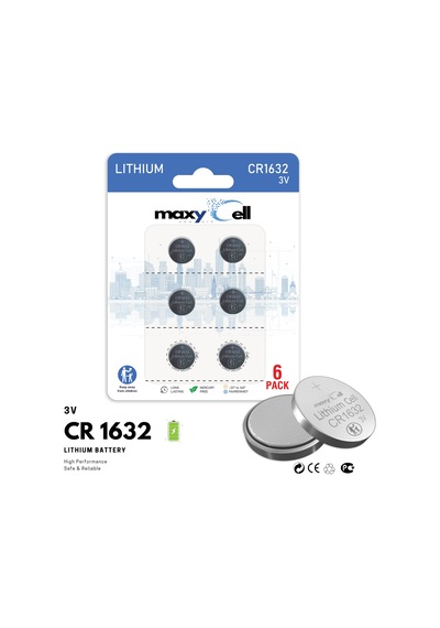 Maxycell 6 Adet 1632 Cr1632 Dl1632 3v Lityum Düğme Pilleri