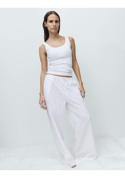 Marks & Spencer Saf Pamuklu Desenli Pijama Altı T37001842P Çok Renkli
