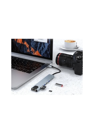 Raca, Type-c 8in1 Hdmı Çok Fonksiyonlu Usb 3.0, Dock Station, Tf-t, Sd, Usb2.0, Hdmı, Usb-c, Pd, Rj45,