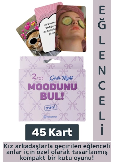 Eğlenceli Genç Yetişkin Arkadaş Yılbaşı Komik Moodunu Bul Mini-girls Night Oyun Kartları 45 Kart