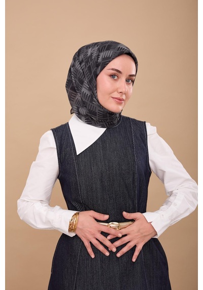 Silk Home Yaz Esintisi Eşarp 150001-15 Siyah, Füme, Gri