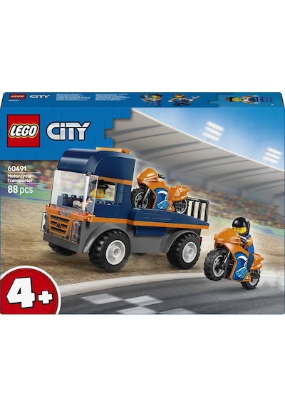 LEGO® City Motosiklet Taşıyıcı - Oyuncak Araç Yapım Seti 60491-4 Yaş ve Üzeri Çocuklar İçin Yaratıcı Oyuncak Yapım Seti (88 Parça)