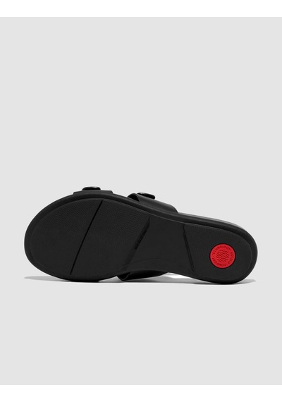 Fitflop Gracıe Fv1 Çift Tokalı Siyah Kadın Terlik Siyah