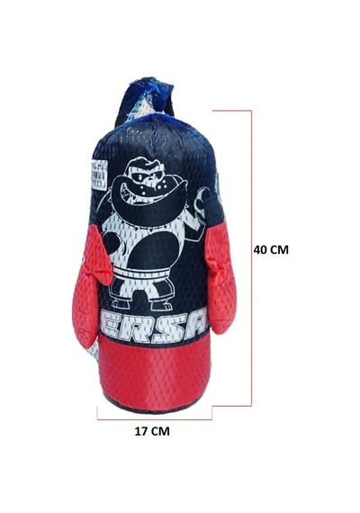 40cm Boks Torbası Çoçuklar İçin Eldiven Askılı Boxing Kum Torbası Kırmızı