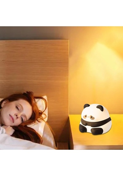 Sevimli Panda Dokunmatik Renk Değiştiren Gece Lambası Rgb Beyaz