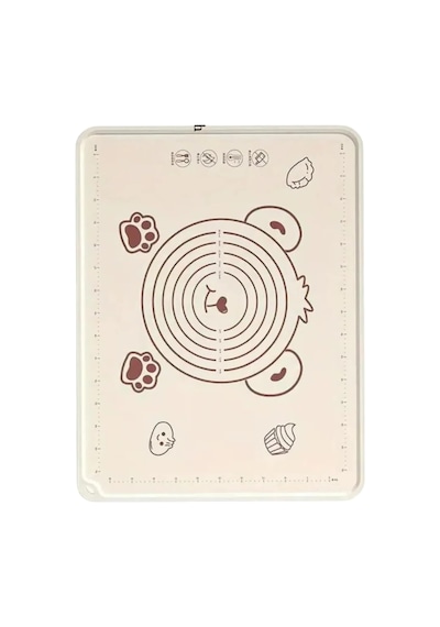 Büyük Boy Silikon Hamur Açma Matı, Krem Rengi, 50x70 Cm, Yapışmaz Ve Kaymaz Yüzey - 550 Gram
