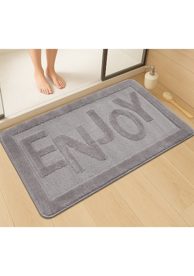 Doğal Kaymaz Taban Banyo Paspas Uzun Ömürlü Yumuşak Dokulu Su Emici Yıkanabilir Enjoy 60x100 Gri