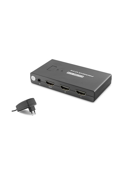 Hdmi Usb Kvm Switch 2 Port Hdmi 4 Port Usb Dahili Kablolu - Siyah Hdx1373 Evimdeyokyok