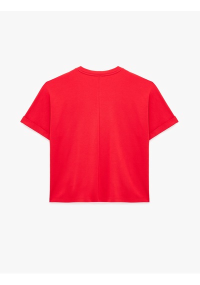 Koton Pamuklu Regular Fit Kısa Kollu Bisiklet Yaka Basic Tişört Kırmızı 6sak60004uk