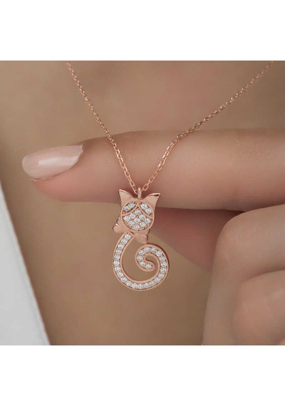 925 Ayar Gümüş Kedi Kadın Gümüş Kolye Arbltgsan3dn2m0t9qk