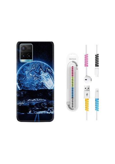 Vivo Y21S Kılıf Kablo Koruyuculu Mavi Gece 1605