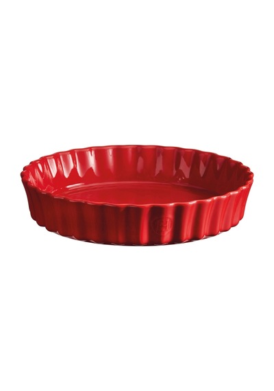 Emile Henry Tart-börek-flan Kabı Yuvarlak 28 Cm - Kırmızı/burgundy Kırmızı