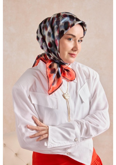 Silk Home Twill İpek Eşarp Noiré Narçiçeği 90x90 Çok Renkli