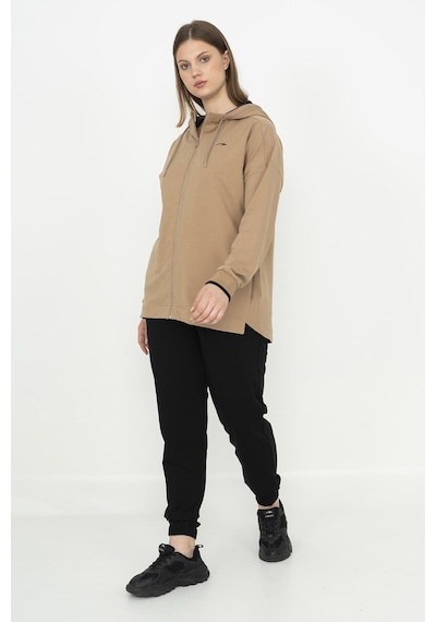 Maraton Sportswear Büyük Beden Kadın Lastik Paça Basic Siyah Eşofman Altı 21171-siyah Siyah
