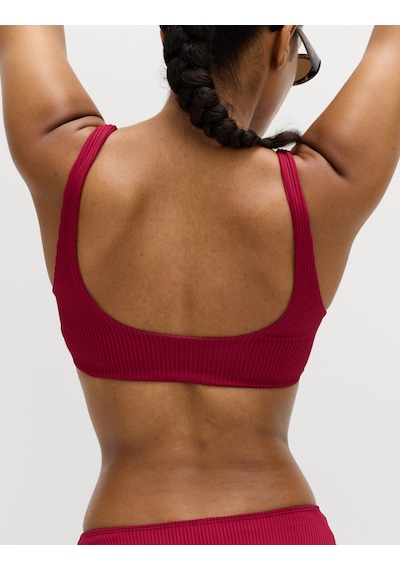 Marks & Spencer Dokulu Scoop Yaka Bikini Üstü Bordo