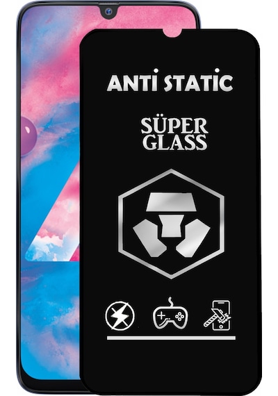 Samsung Galaxy M30 ile Uyumlu Tam Kaplayan Anti Statik Dayanıklı Süper Cam Ekran Koruyucu