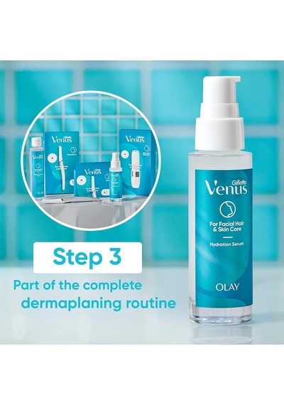 Hyaluronik Asit Dokunuşlu Yüz Hidrasyon Serumu, 1.5 Oz Şişe, Dermaplaning Sonrası Aracı Kullanın, Dermaplaning Ne