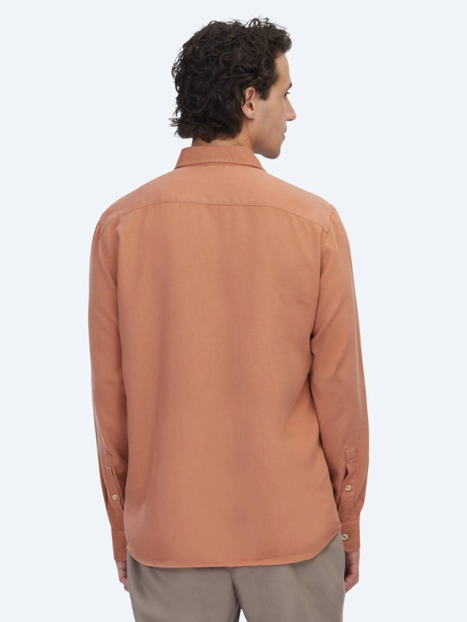 Kip Kiremit Regular Fit Dokuma Casual Gömlek Kiremit