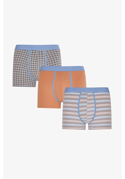 Penti Erkek Grid Çizgili 3lü Boxer Çok Renkli