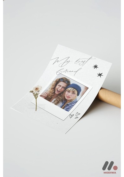 Kişiye Özel My Best Friend Polaroid Poster, Çerçevesiz Yüksek Kalite Duvar Afişi - Sevdiklerinize Öz