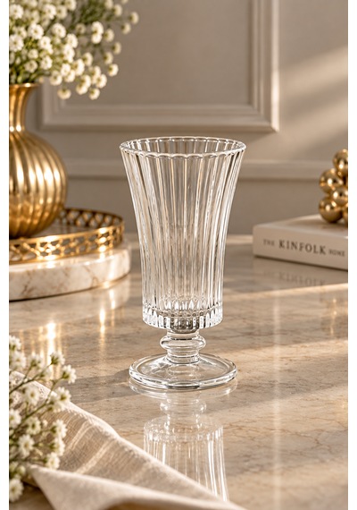 6 Lı Cam Kristal Diamond Çizgili Pinterest Kahve Yanı Bardağı Bardak 75ml Şeffaf