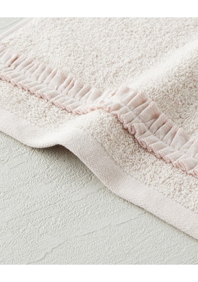 English Home Soft Ruffle Pamuk El Havlusu 30x40 Cm Pudra