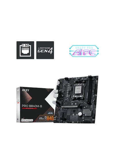 Pro B840m-b Ddr5 8000mt/s 1xhdmı 2xm.2 Usb-c Matx Am5 Am5 9000/8000/7000 Serileri İle Uyumlu Diğer