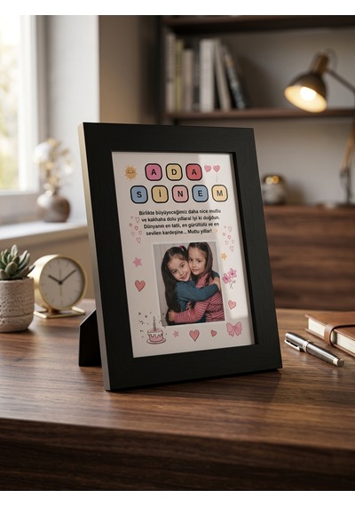 Kişiye Özel Çocukluk Fotoğraflı Poster İsim, Mesaj Ve Fotoğrafla Unutulmaz Hediye Tasarımı 15x21