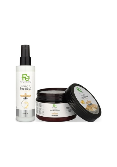Fe Keratin Saç Sütü 200ml & Saç Maskesi 300ml Karma 2 Li Set